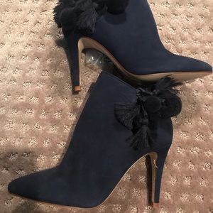 Zara Blue Suede Bootie